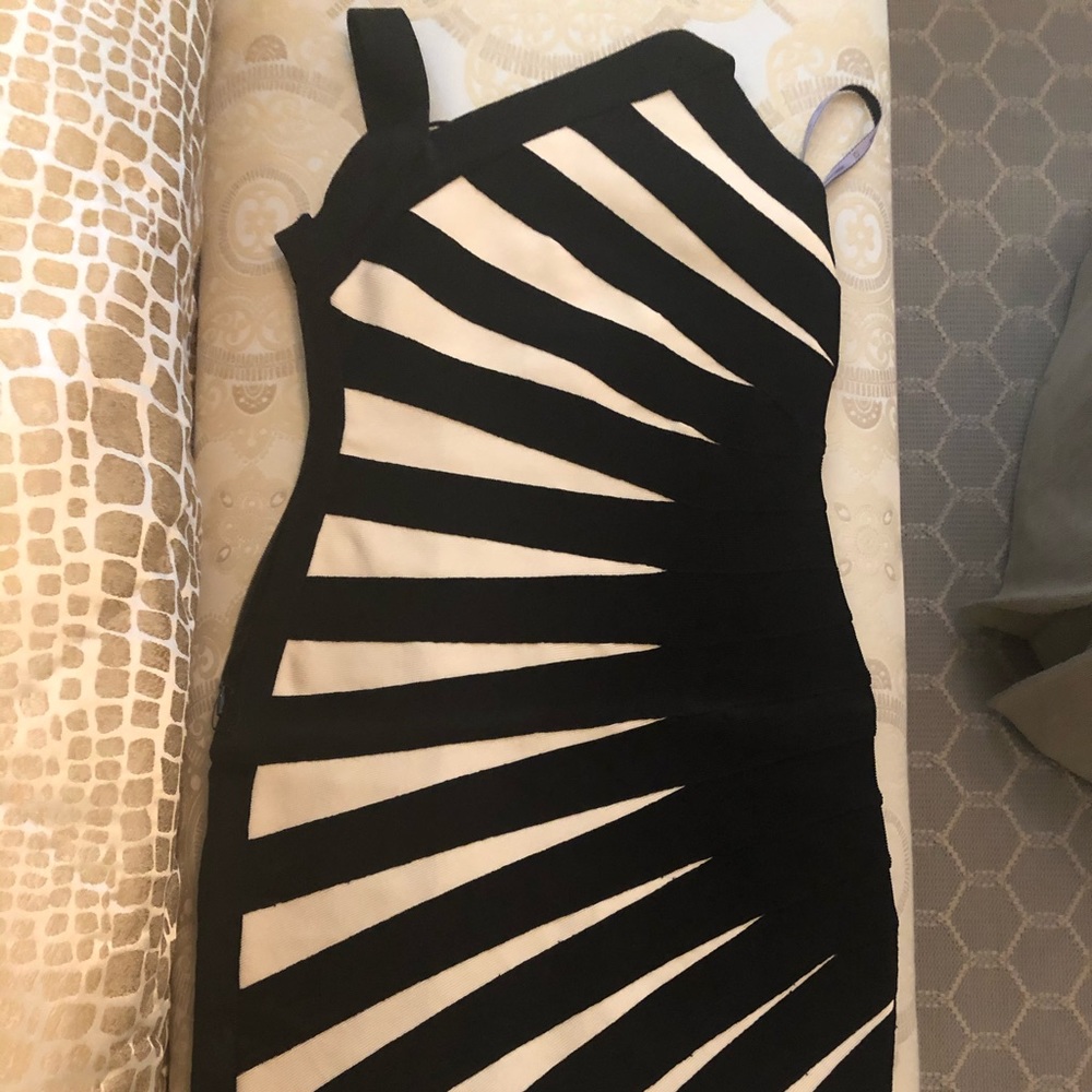 Authentic Black and White Herve Leger dress S